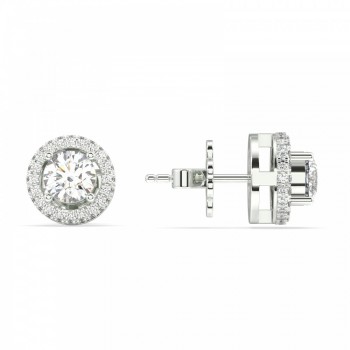 Cercei 3 piese cu Diamant central fiecare de 0.69 ct si diamante laterale de 0.44 ct