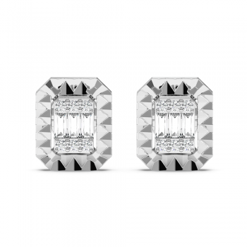 Cercei cu diamante de 0.11 ct si dimante Baget de 0.19 ct