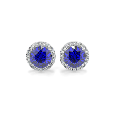 Cercei cu diamante de 0.27 ct si Tanzanite de 1.30 ct