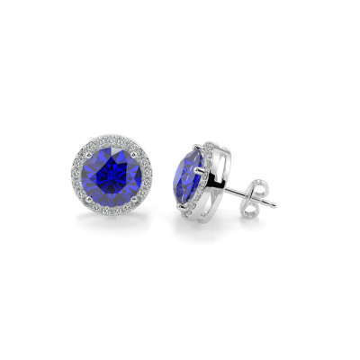 Cercei cu diamante de 0.27 ct si Tanzanite de 1.30 ct