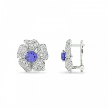 Cercei Royal Flower cu diamante de 1.83 ct si Tanzanite de 2.00 ct