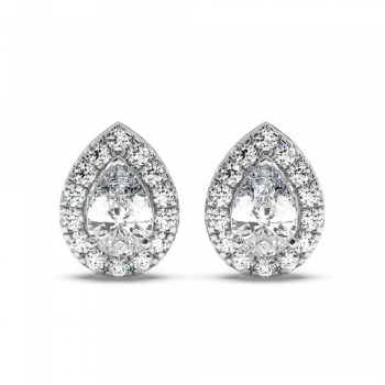 Cercei cu Diamante Pear fiecare de 0.46 ct si Diamante laterale de 0.46 ct