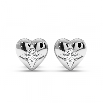 Cercei Heart cu Diamante de 0.19ct