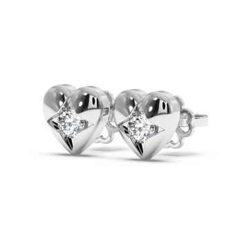 Cercei Heart cu Diamante de 0.19ct