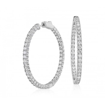 Cercei Hoop cu Diamante de 2.38 ct