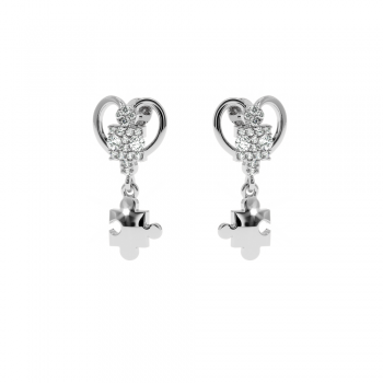 Cercei Love cu diamante de aproximativ 0.17 ct 