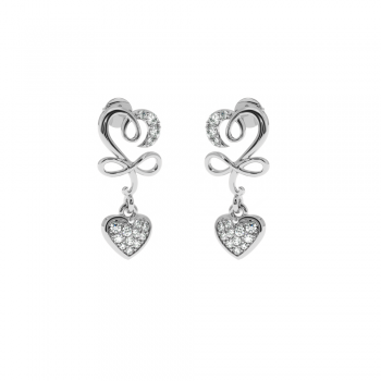 Cercei Love cu diamante de aproximativ 0.19 ct