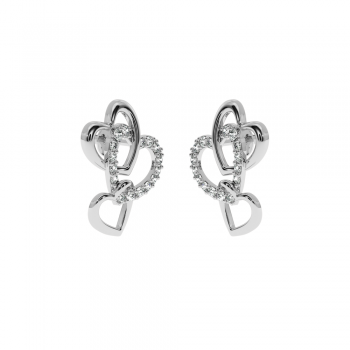 Cercei Love cu diamante de aproximativ 0.22 ct 