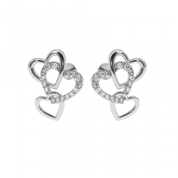 Cercei Love cu diamante de aproximativ 0.22 ct 