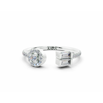 Inel cu diamante Baget de 0.14ct si diamante rotunde de 0.15ct