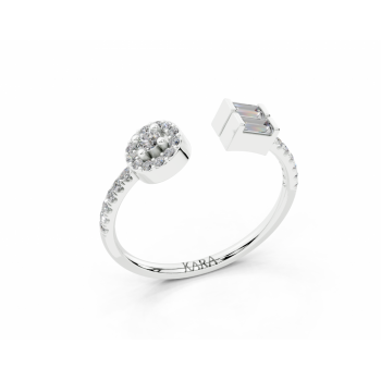 Inel cu diamante Baget de 0.14ct si diamante rotunde de 0.15ct