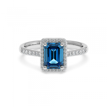 Inel cu Diamante de 0.19 ct  si Blue-Topaz de 1.83 ct