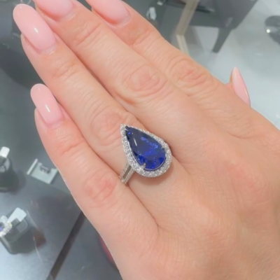 Inel cu diamante de 0.43 ct si Tanzanite de 4.70 ct