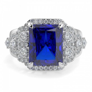 Inel cu diamante de 0.83 ct si Tanzanite de 6.14 ct