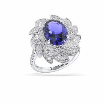 Inel cu diamante de 0.97 ct si Tanzanite de 5.32 ct