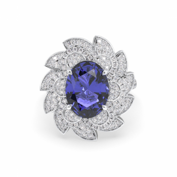 Inel cu diamante de 0.97 ct si Tanzanite de 5.32 ct