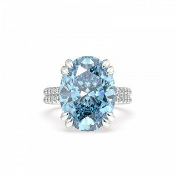 Inel cu Diamante de 0.86 ct si Aquamarine de 11.22 ct