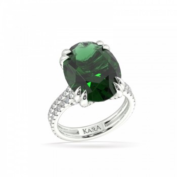 Inel cu Diamante de 1.04 ct. si Green Citrine de 8.69 ct