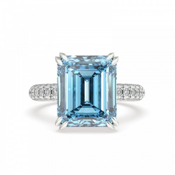 Inel cu Diamante de 1.17 ct si Aquamarine de 6.95 ct