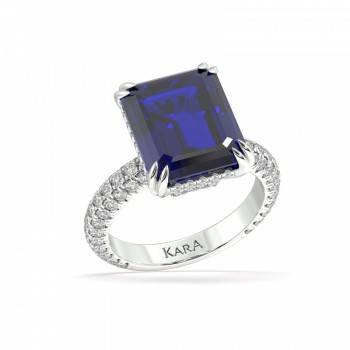 Inel cu diamante de 1.17 ct. si Blue Quartz de 6.95 ct