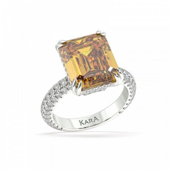 Inel cu Diamante de 0.94 ct si Citrine de 4.85 ct