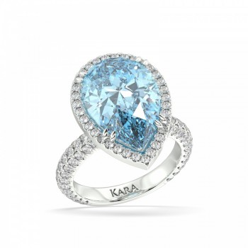 Inel cu Diamante de 1.33 ct si Aquamarine de 7 ct