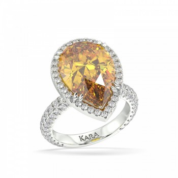 Inel cu Diamante de 1.33 ct si Citrine de 7 ct