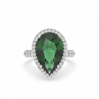 Inel cu Diamante de 1.33 ct. si Green Citrine de 7 ct