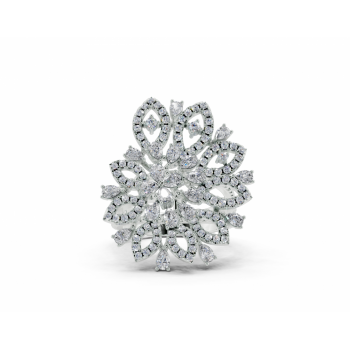 Inel cu diamante Pear Cut de 1.09ct si diamante rotunde de 0.65ct