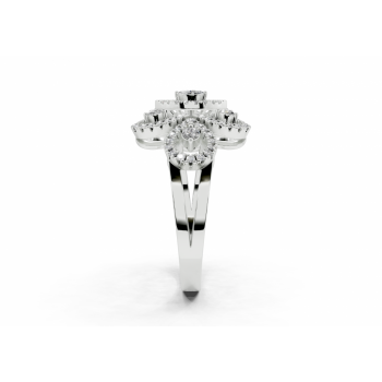 Inel cu diamante Marquise Cut de 0.02ct si diamante rotunde de 0.36ct