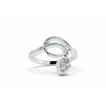 Inel cu diamante Marquise Cut de 0.06ct, diamant Princess Cut de 0.03ct si un diamant Pear Cut de 0.06ct