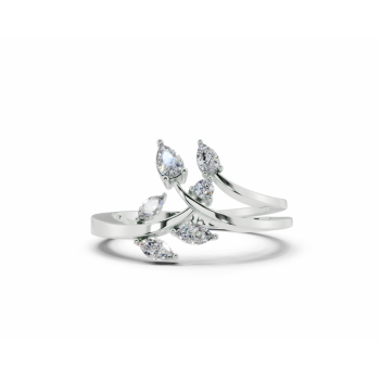 Inel cu diamante Marquise Cut de 0.09 ct, diamante Pear Cut de 0.13 ct si diamante rotunde de 0.01 ct