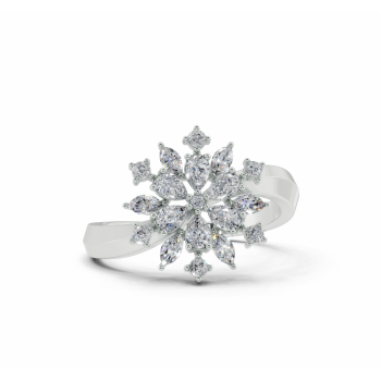 Inel cu diamante Marquise Cut de 0.14 ct, diamante Pear Cut de 0.31 ct si diamante rotunde de 0.08 ct