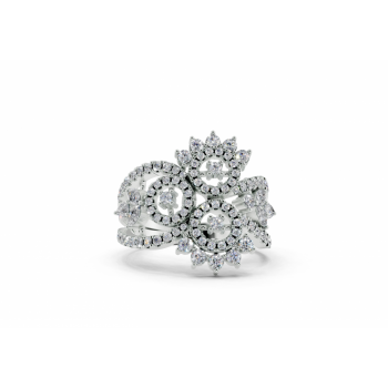 Inel cu diamante Marquise Cut de 0.15 ct , diamante Rotunde de 0.62 ct si diamante Pear de 0.10 ct