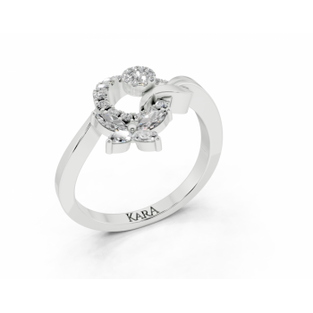 Inel cu diamante Marquise Cut de 0.15 ct si diamante rotunde de 0.09 ct