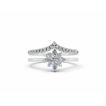 Inel cu diamante Marquise Cut de 0.15ct si diamante rotunde de 0.21ct