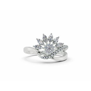 Inel cu diamante Marquise Cut de 0.21ct si diamante rotunde 0.13ct