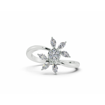 Inel cu diamante Marquise Cut de 0.22 ct si diamante rotunde de 0.07 ct