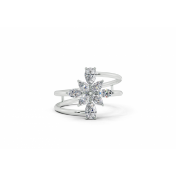 Inel cu diamante Marquise Cut de 0.22ct si diamante Pear Cut de 0.17ct