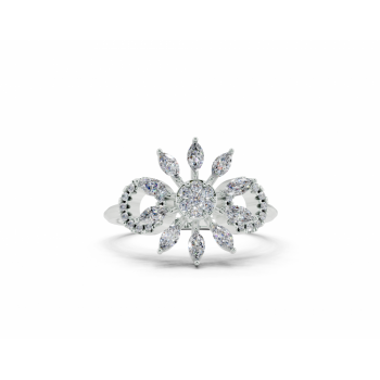 Inel cu diamante Marquise Cut de 0.24ct si diamante rotunde de 0.12ct