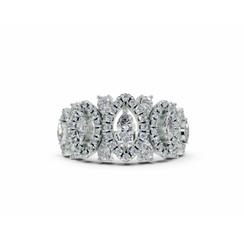 Inel cu diamante Marquise Cut de 0.28ct, diamante Pear Cut de 0.36ct si diamante rotunde de 0.36ct