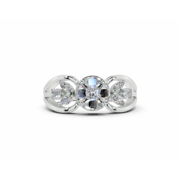 Inel cu diamante Marquise Cut de 0.30ct, diamante Pear Cut de 0.10ct si diamante Princess Cut de 0.10ct