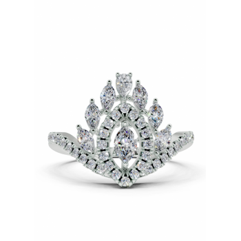 Inel cu diamante Marquise Cut de 0.32ct, un diamant Pear Cut de 0.05ct si diamante rotunde de 0.23ct