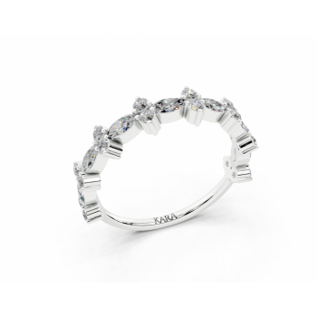 Inel cu diamante Marquise Cut de 0.37ct si diamante rotunde de 0.22ct