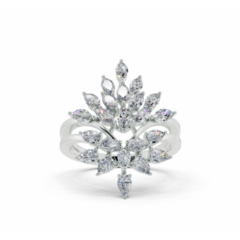 Inel cu diamante Marquise Cut de 0.48ct si diamante Pear Cut de 0.51ct