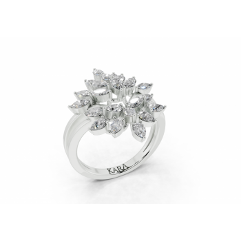 Inel cu diamante Marquise Cut de 0.48ct si diamante Pear Cut de 0.51ct