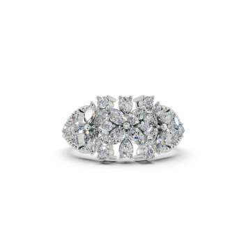 Inel cu diamante Marquise Cut de 0.56ct, diamante Pear Cut de 0.10ct si diamante rotunde de 0.12ct