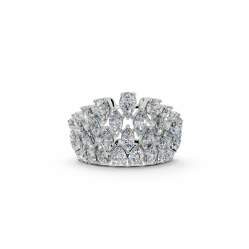 Inel cu diamante Marquise Cut de 0.95ct si diamante Pear Cut de 1.59ct