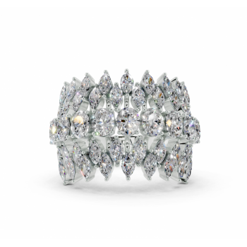 Inel cu diamante Marquise Cut de 1.42ct si diamante Oval Cut de 1.16ct