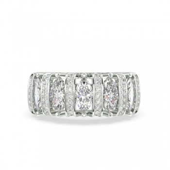 Inel cu Diamante Marquise de 1.21 ct si diamante rotunde de 0.23 ct